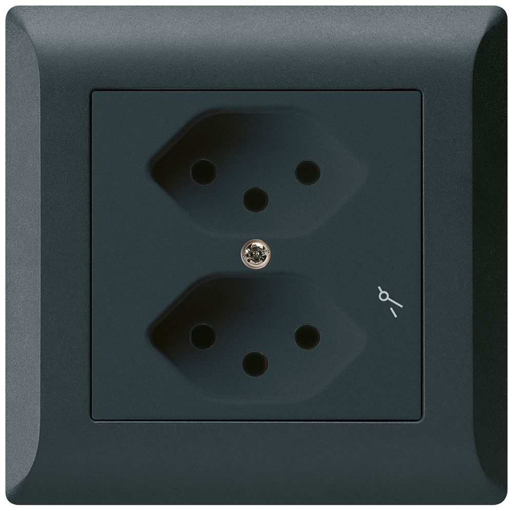 UP-Steckdose kallysto.line 2×T13/1 schwarz mit Kinderschutz