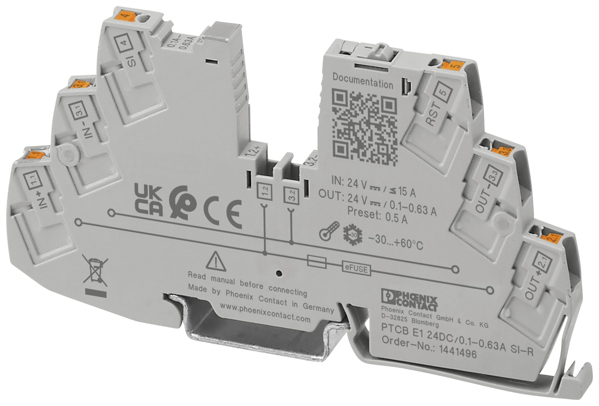 Interruttore di protezione PX PTCB E1 24DC/0.1-0.63A SI-R