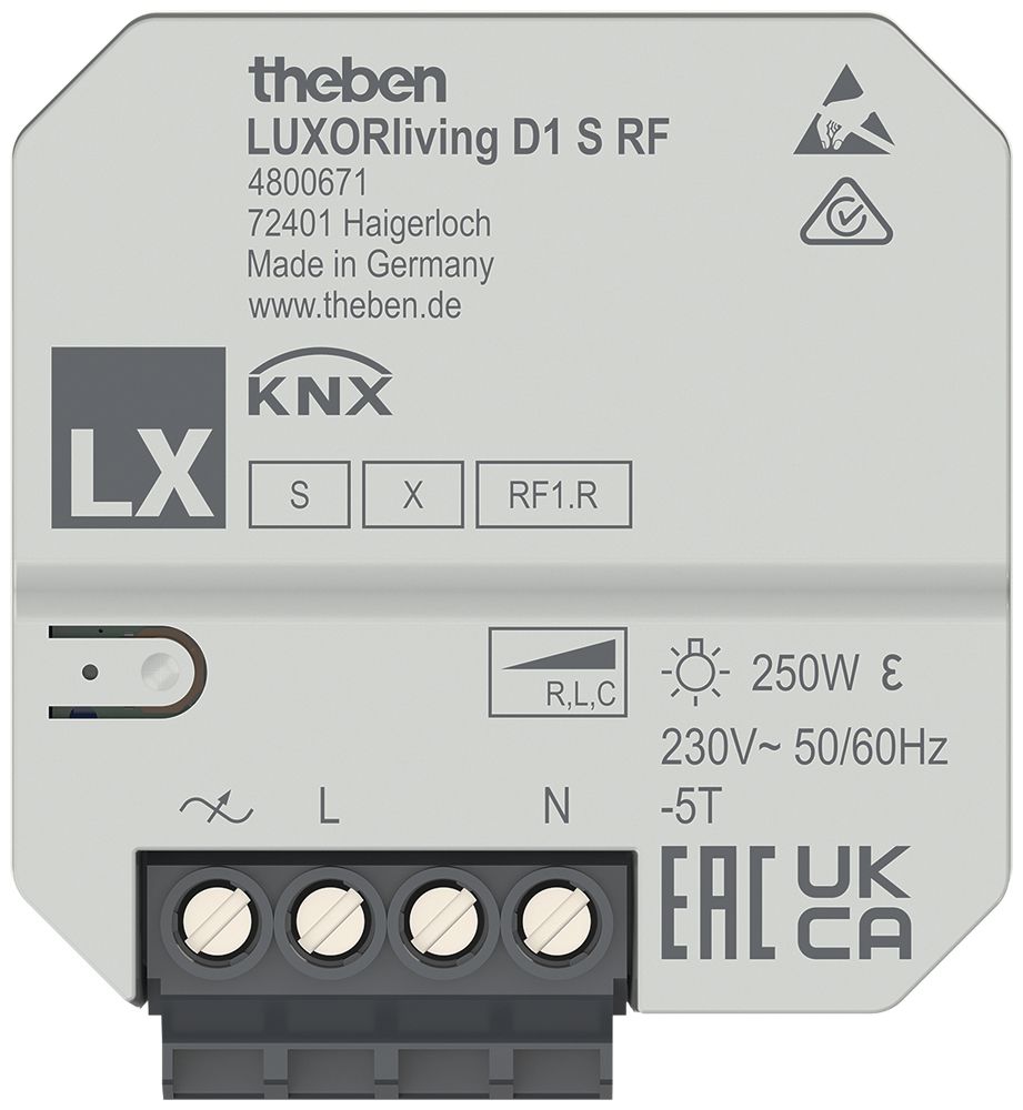 EB-Dimmaktor KNX Theben LUXORliving D1 S RF 1-Kanal