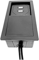 EB- oder UP-Steckdose 2×USB Karch VersaHIT, mit Kabel, schwarz/matt, IP54