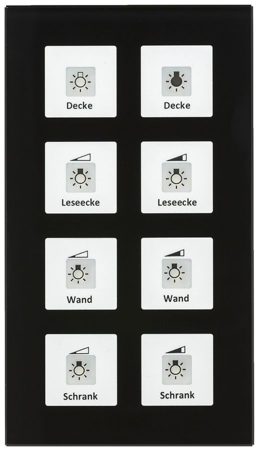 Pulsante KNX INC MDT BE-GT08S.01 8t/8a LED vetro nero
