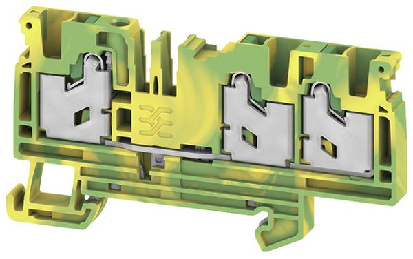 Borne de passage joignable WM S3C 4 PE 4mm² SNAP IN 3×1 DIN35 vert/jaune