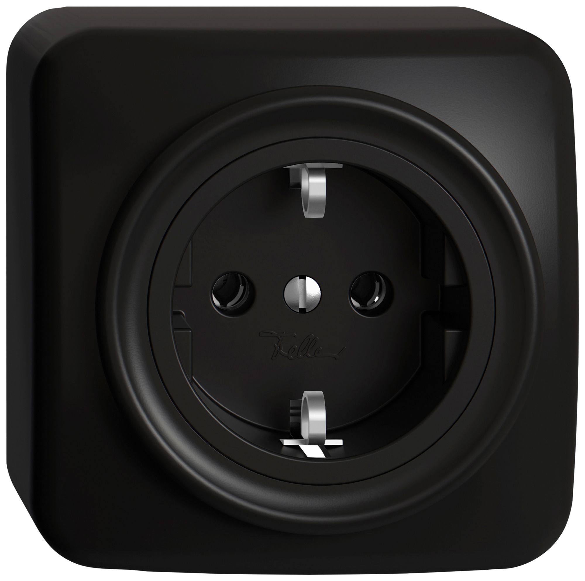 AP-Steckdose STANDARDdue SNAPFIX® SCHUKO 16A 230V 76×76mm schwarz