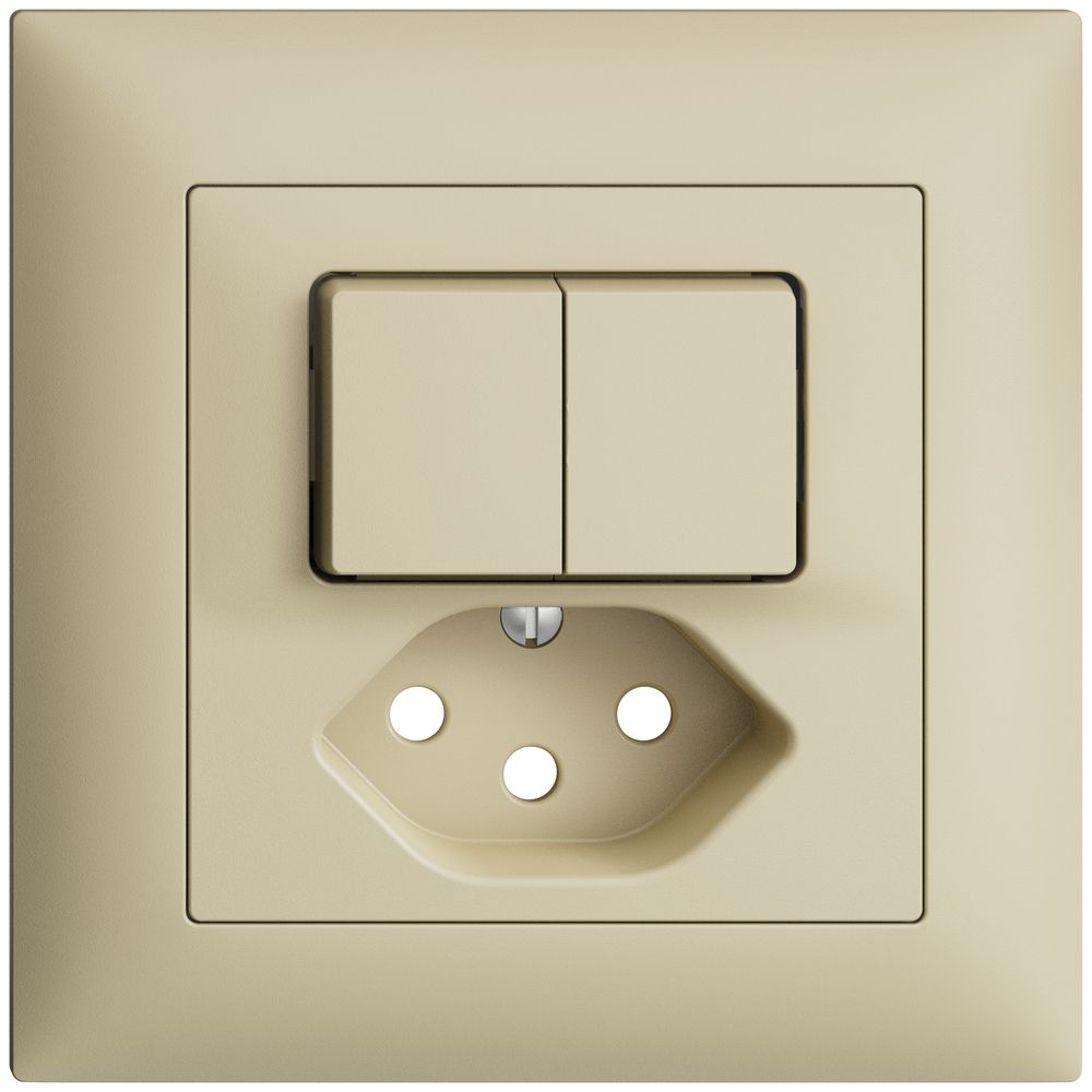 Kit frontal EDIZIOdue vanille 88×88mm T13 avec shutter