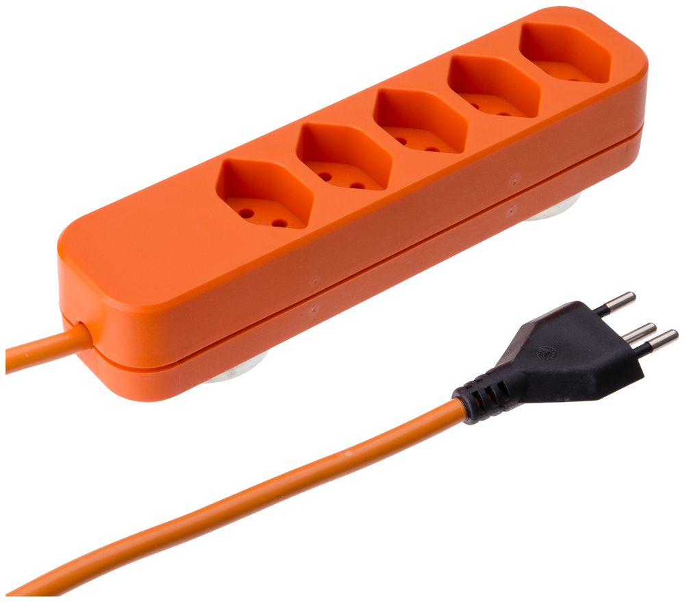 Prise multiple Swiss-Line 5m 5×T13 orange 2×aimants