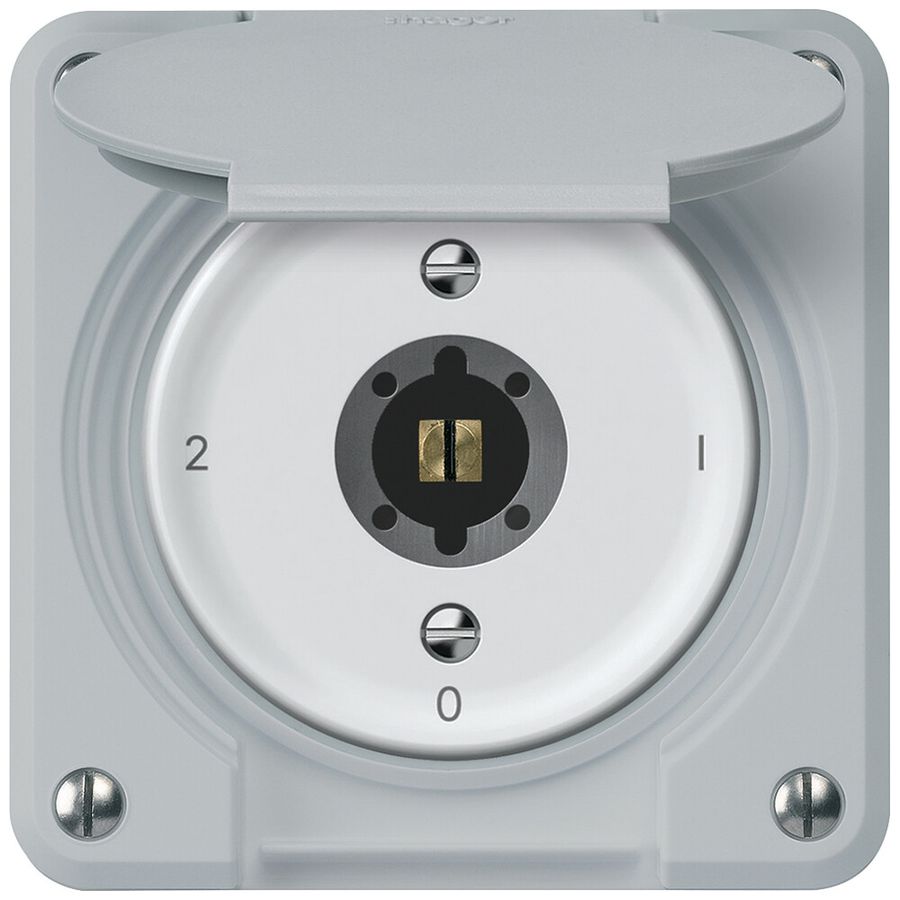 Interruttore a chiave robusto commutatore 16A 250V 86×86mm grigio
