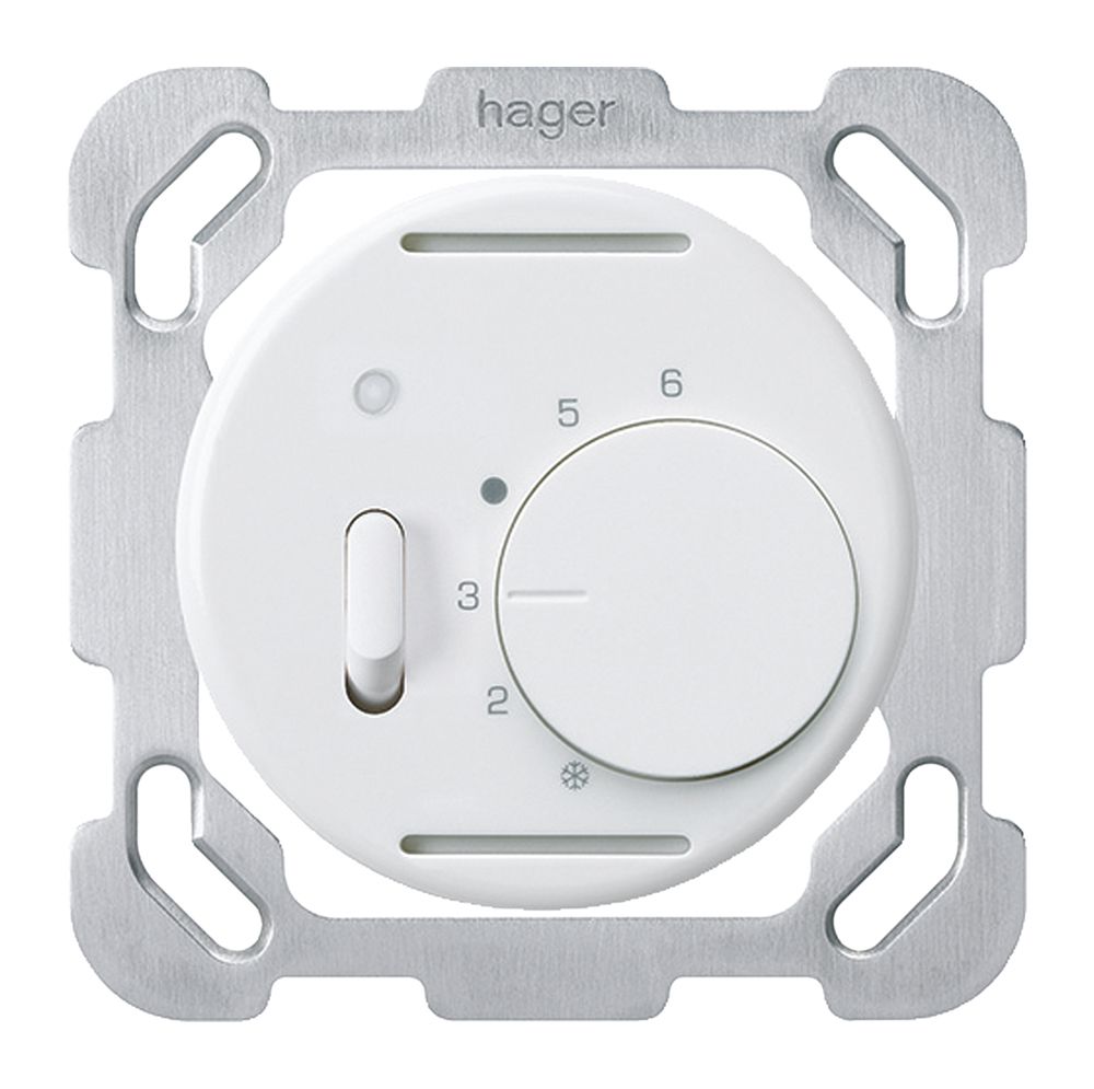 Einsatz zu UP-Raumthermostat basico mit Befestigungsplatte weiss mit Schalter