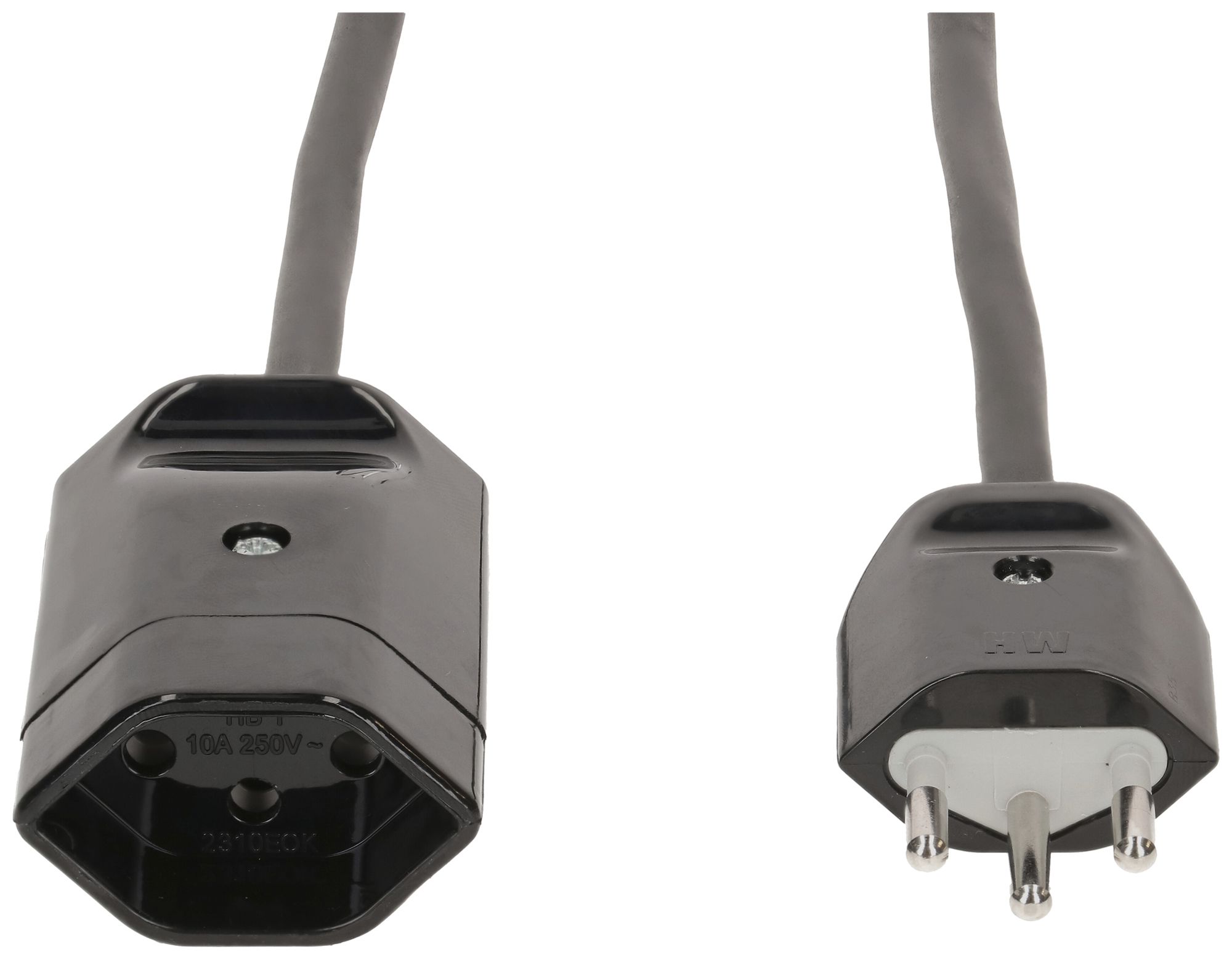 Câble de rallonge MAX HAURI Td 3×1mm² 1m noir fiche T12/13