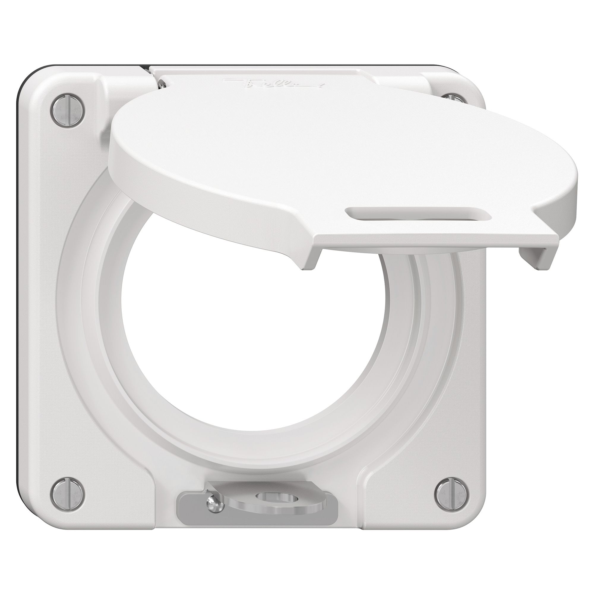 Deckel mit Klappdeckel NEVO Ø53mm abschliessbar IP21 ws (Dicht.sz)