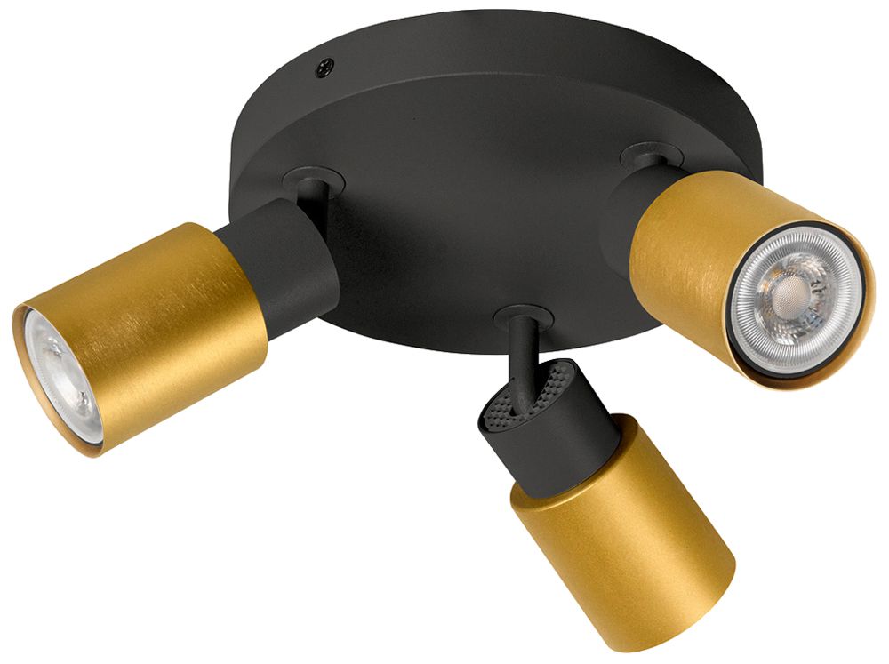 Spot SLV PURI 2.0 Tube CW GU10 3×6W REG Ø180×113mm nero/oro