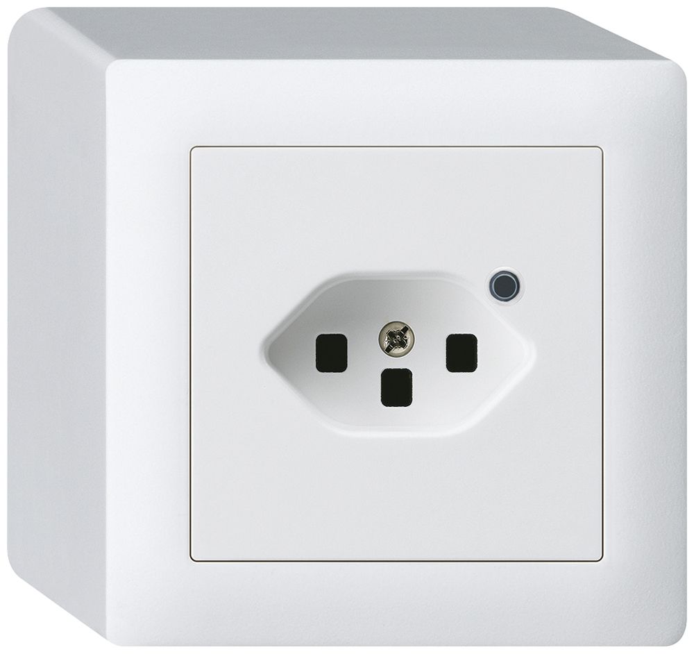 Prise AP Hager kallysto 1×T23 illuminé Q blanc ultra