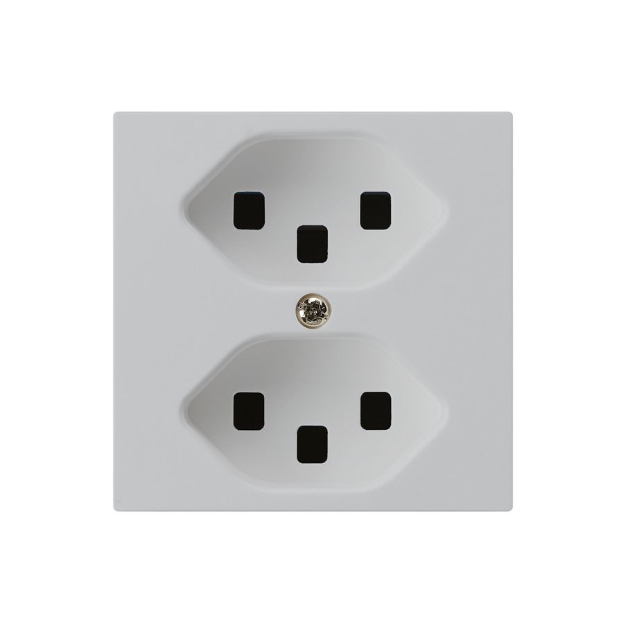 UP-Steckdose kallysto 2×T23 hellgrau mit Steckklemmen