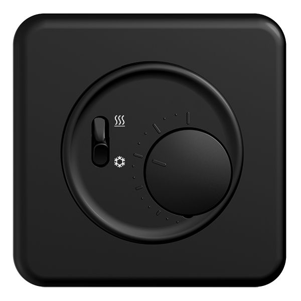 Termostato ENC STANDARDdue, c.interruttore, riscald./refr., 90×90mm, nero