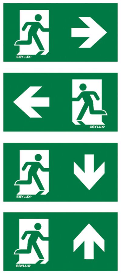 Set di pittogrammi ESYLUX SLX 32m freccia d/s/2×b/2×a 320×160mm