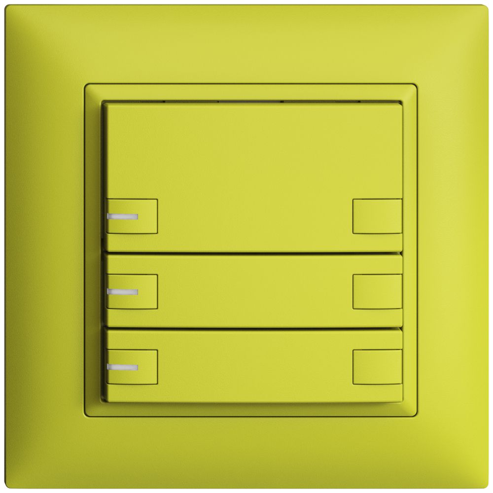 Poussoir ENC KNX 3× EDIZIOdue lemon RGB avec LED