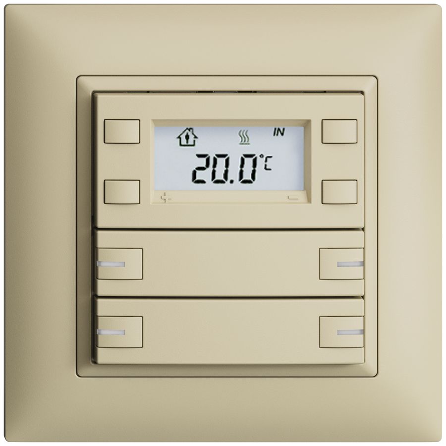 Poussoir RTH ENC KNX 4× EDIZIOdue FMI vanille, avec LED RGB