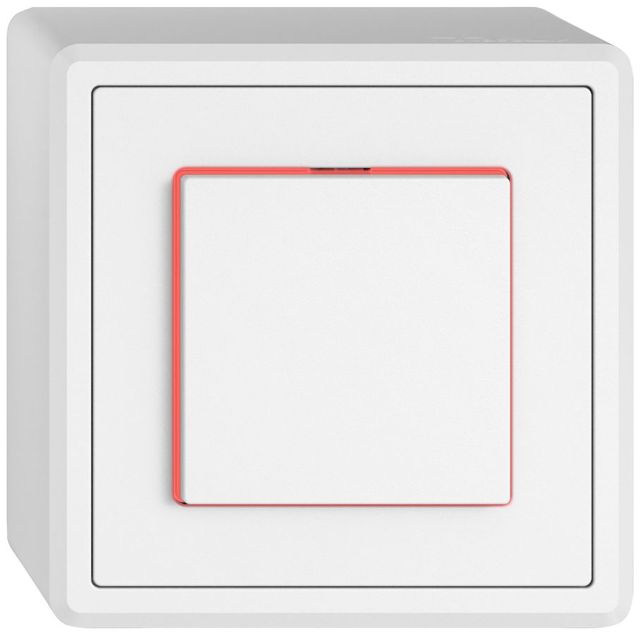 AP-Leuchtdruckschalter EDIZIO.liv SNAPFIX® 6/1L Seitenlinse KS rot ws