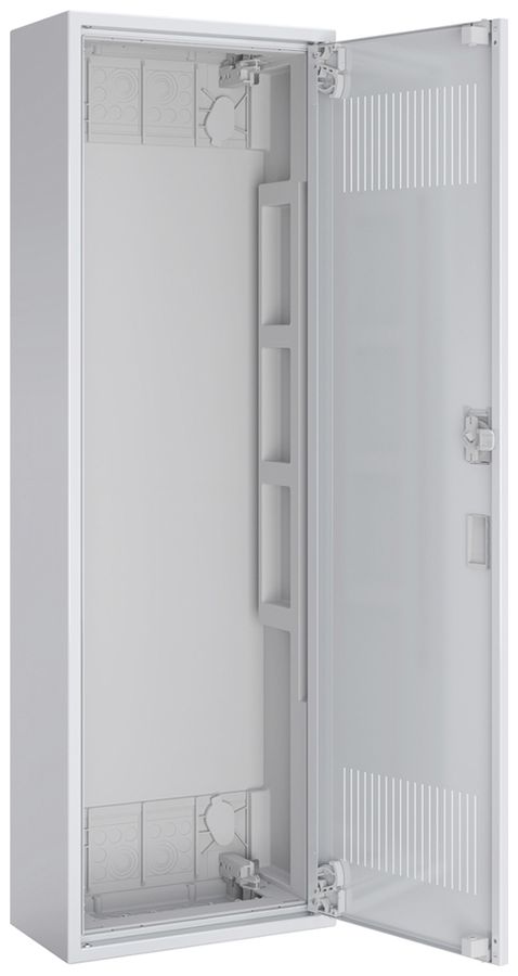 AP-Leergehäuse SE Pragma m.Tür geschlitzt weiss 1 Feld 6 Reihen 300×950×160mm