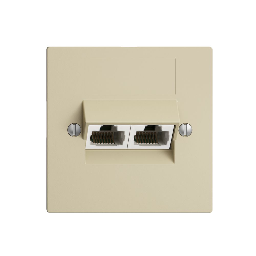 UP-Dose 2×RJ45/u 4P getr. EDIZIOdue vanille, ITplus