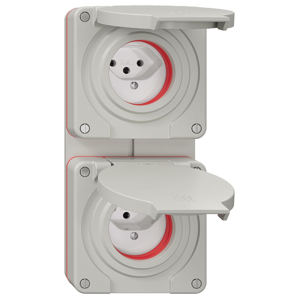 Combinazione NUP NEVO, 2×T13, IP55 secondo SN 441011 serie c.guarn.rossa, grigio