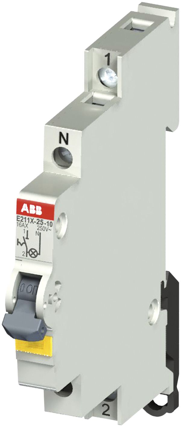 Interrupteur AMD LED ABB E211, 25A/250V 1L 1F, ½UM, "0-I"