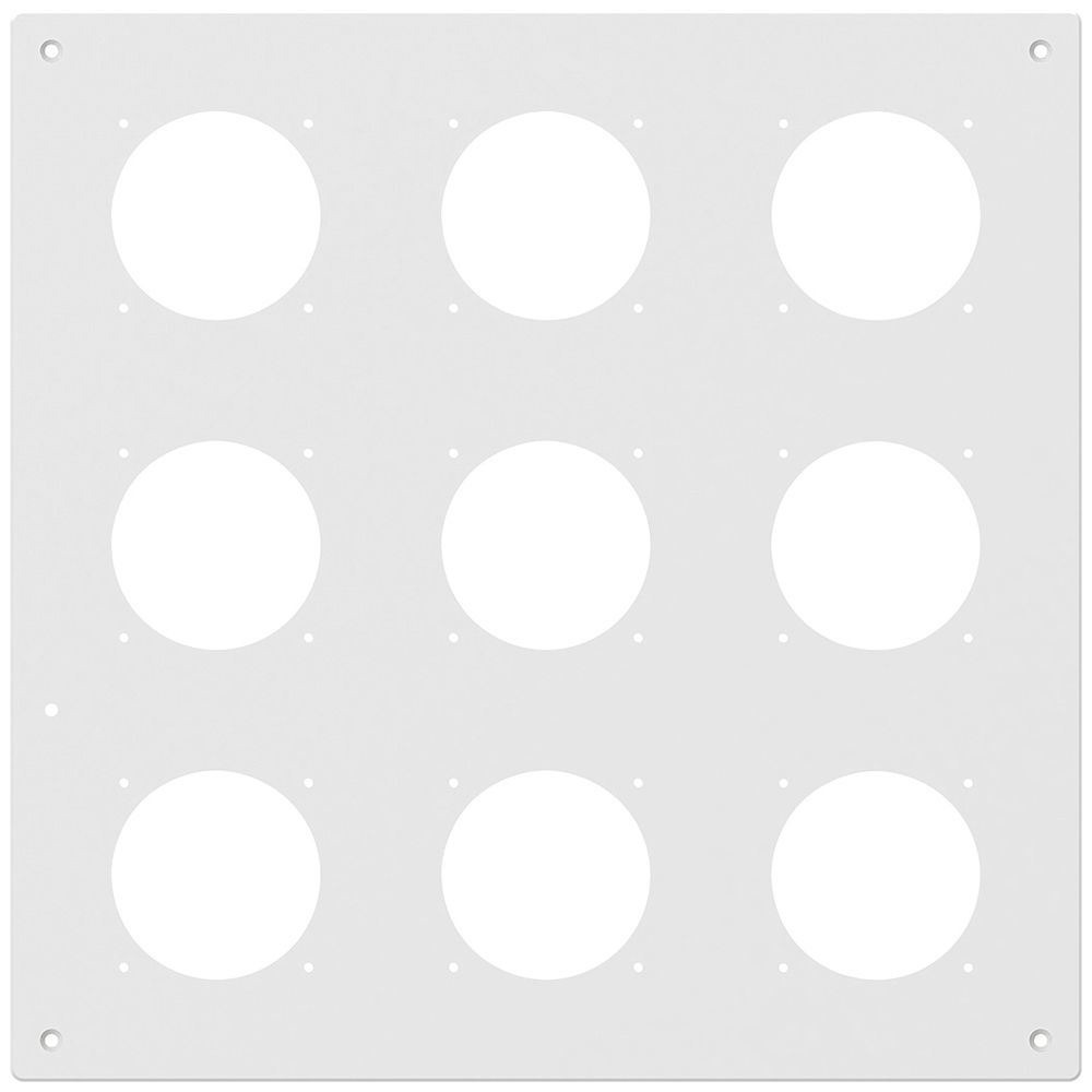 Placca d.montaggio INC robusto 3×3 alluminio, bianco