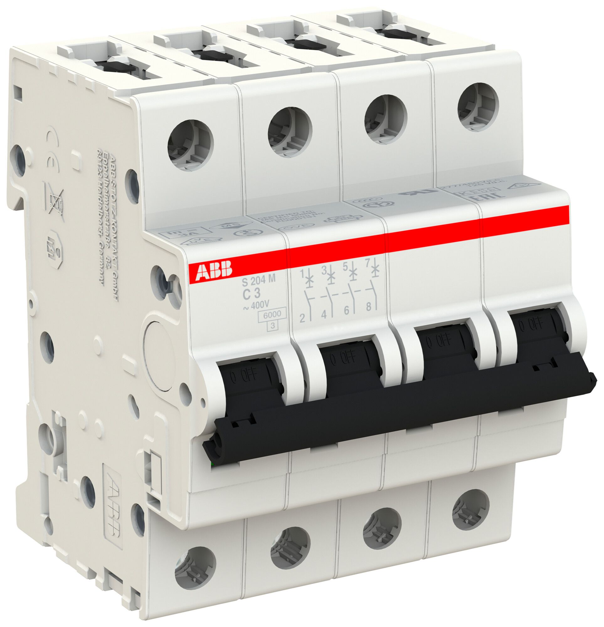 Leitungsschutzschalter ABB S204M-C3 3A C 10kA