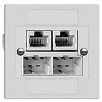 Einsatz zu UP-Anschlussdose 2×TT 2×RJ45/u NT 2ab EDIZIOdue ITplus ITM weiss