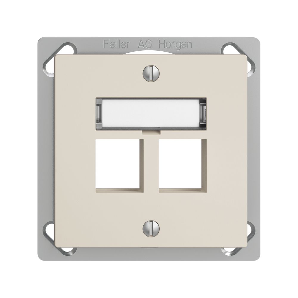 EB-Montageset EDIZIOdue FM.TE, Geradeauslass, für 2×Keystone, crema