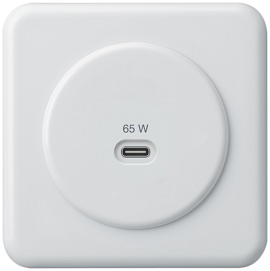 UP-USB-Ladesteckdose Hager basico Typ C 65W 3250mA weiss