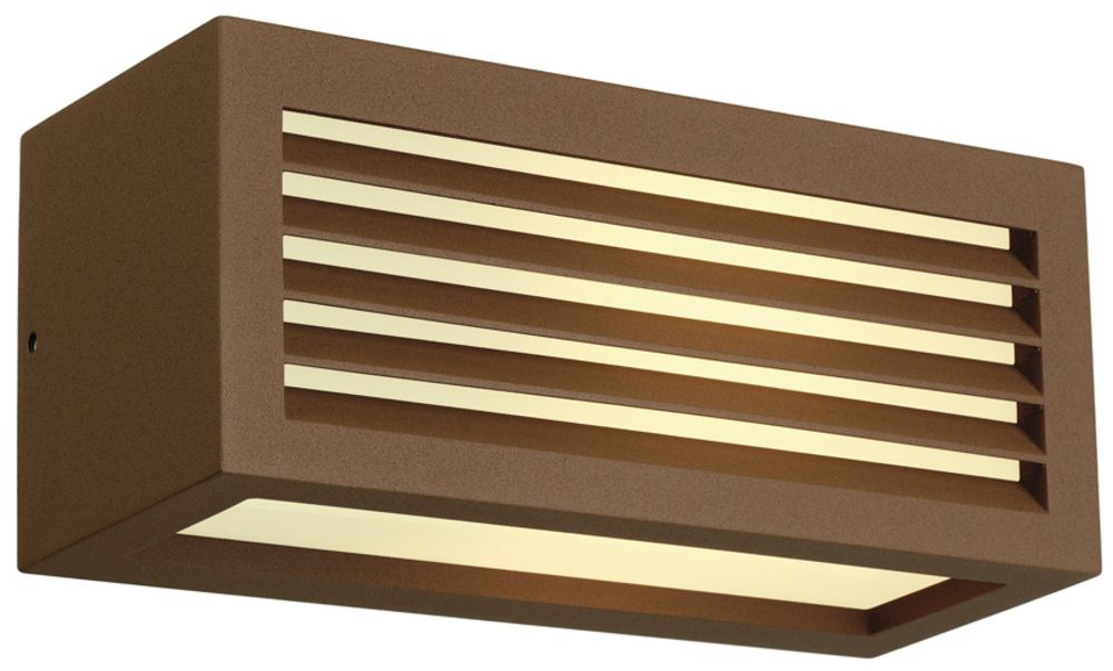 Wandleuchte SLV BOX-L, E27 18W IP44 rostfarben