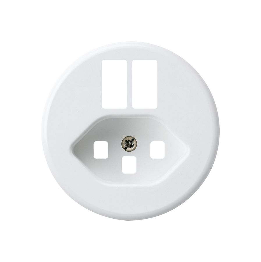 Frontscheibe basico H f.Steckdose 2×USB & Typ 23 weiss