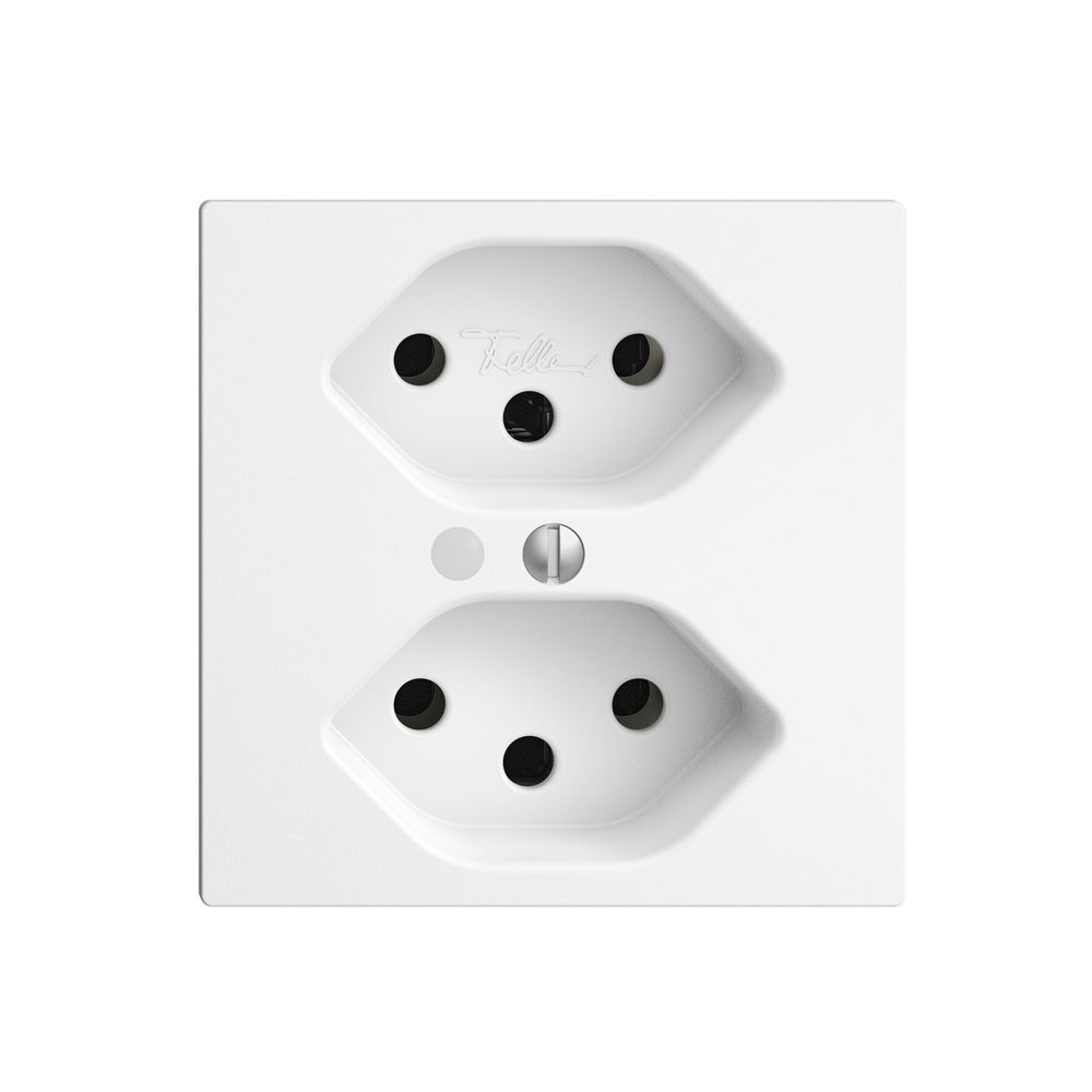 EB-Steckdose EDIZIOdue 2×T13 weiss mit LED grün