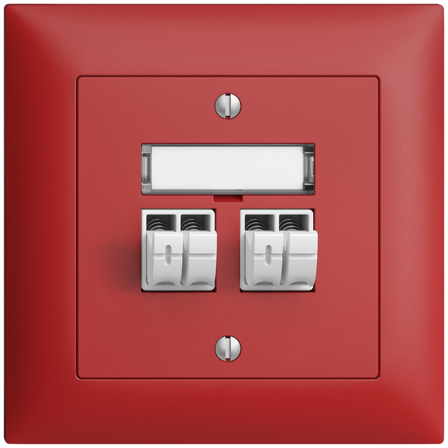 Prise audio ENC Push Type EDIZIOdue FMI, 2×, kit d'inscription, berry