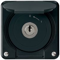 Contatto rotativo a chiave INC robusto IP55 nero con coperchio 1P p.combinazione