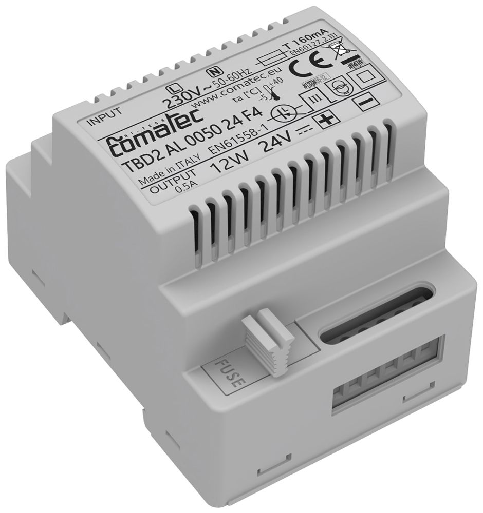 REG-Netzteil Comatec TBD2AL005024F4 IN:230VAC OUT:24VDC/12W geglättet 4TE