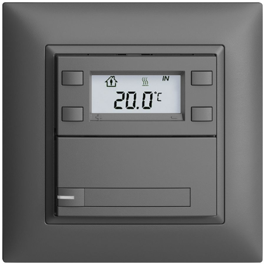 UP-RTH-Taster KNX 1-fach EDIZIOdue FMI dunkelgrau, mit Papier+LED RGB