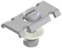 Klemmstück 40×21 mm Lanz galvanisch verzinkt mit Schraube Kunststoff