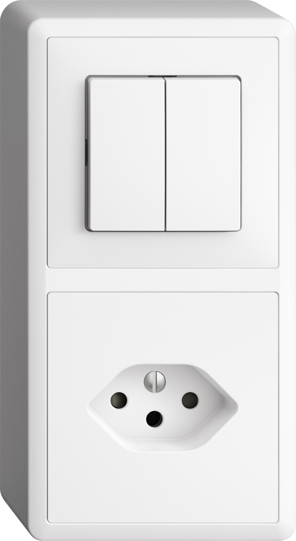 Combinazione AP Edue 2×1 FX54, Interruttore 1/3+3/1P + T13 bi