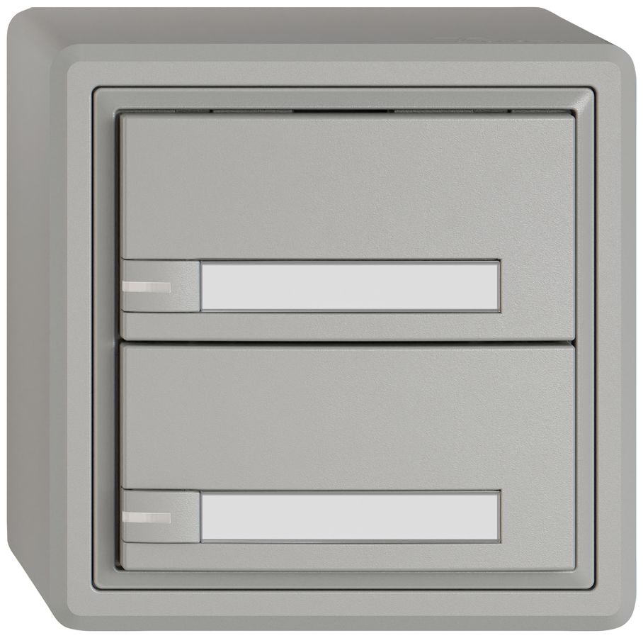 AP-Universaltaster EDIZIO.liv UNI SNAPFIX® m.LED RGB 2× 1-Tbed.Pap.hgu