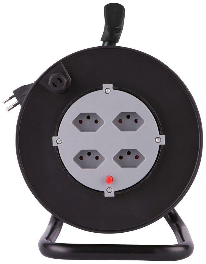 Avvolgicavo 4×T13 33m IP20 nero/grigio