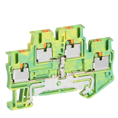 Borne de jonction 2 étages PE CLIPLINE 0.14…1.5mm² vert/jaune