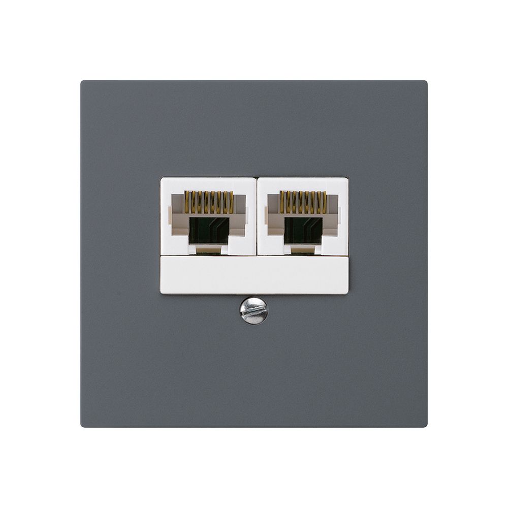 Einsatz zu Anschlussdose kallysto 2×RJ45u parallel anthrazit
