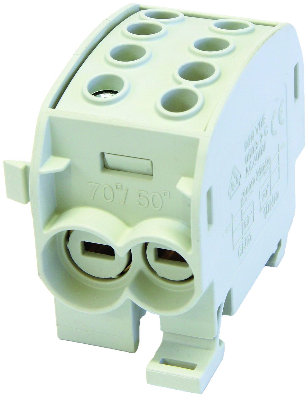 Bloc répartiteur type C 2×70/2×50mm² 160A CU gris