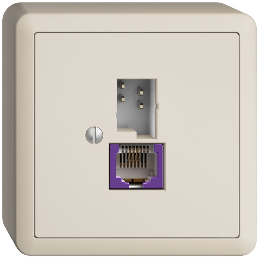 AP-Dose T+T 6P/1×RJ45 DSL-Breitband EDIZIOdue crema