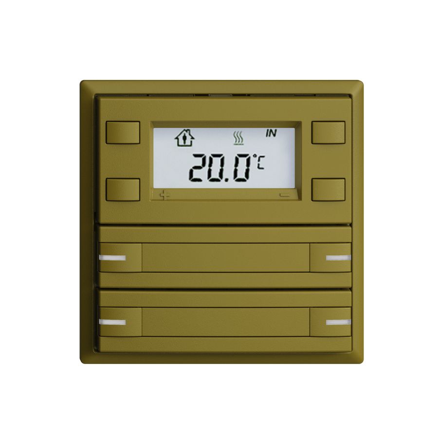 Poussoir RTH ENC KNX 4× EDIZIOdue F olive, avec pap.+LED RGB