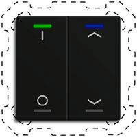 EB-Taster KNX RGBW MDT BE-TAL60T216.D1 2T/4B Temp.schwarz matt "I/O"-"Jalousie"