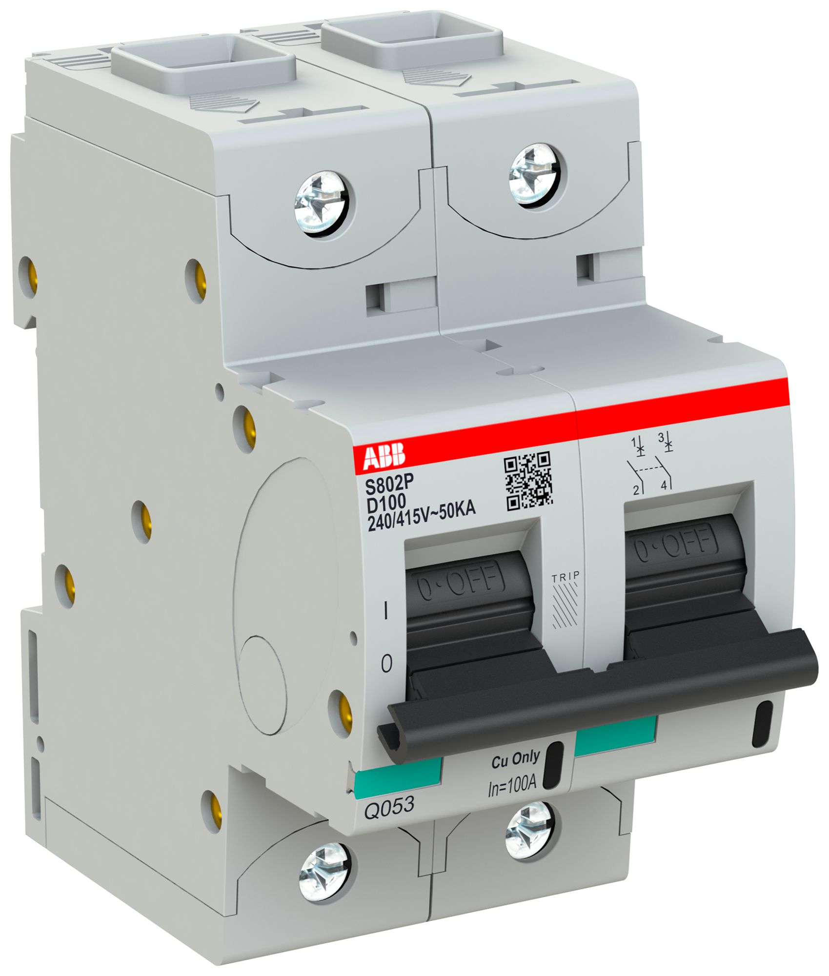 Disgiuntore ABB S802P-D100 2P 400V D-100A 50kA 3UM