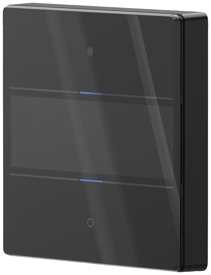 Senseur poussoir KNX ENC Theben iON 102 G LED avec champ d'inscription noir