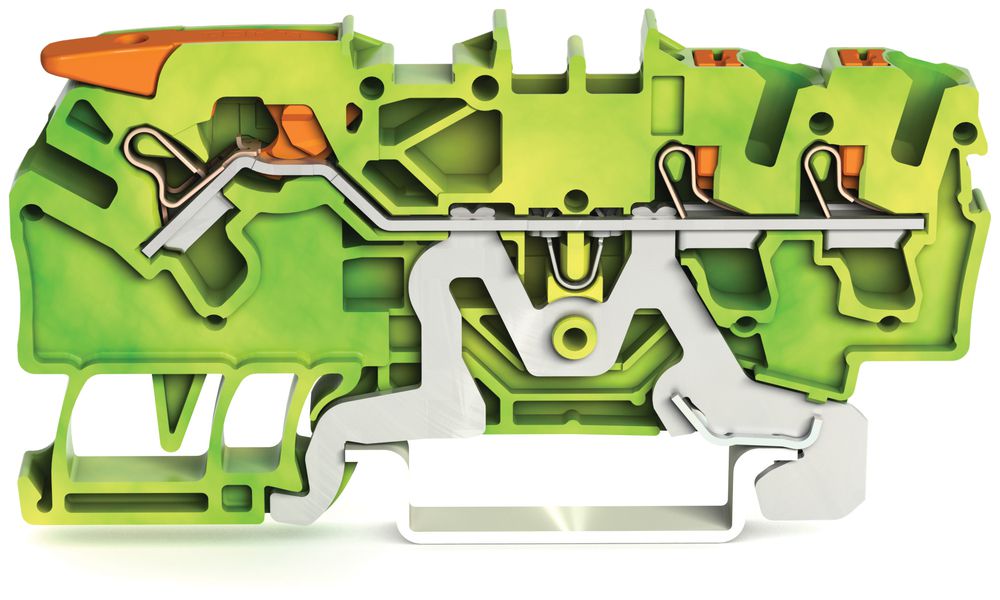 Borne de protection WAGO TOPJOB-S 2.5mm² 3L vert/jaune série 2102